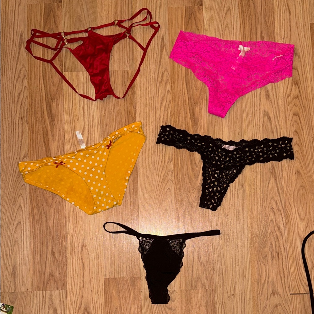 Victoria secret Colorful Lace and Satin Panty Set size medium